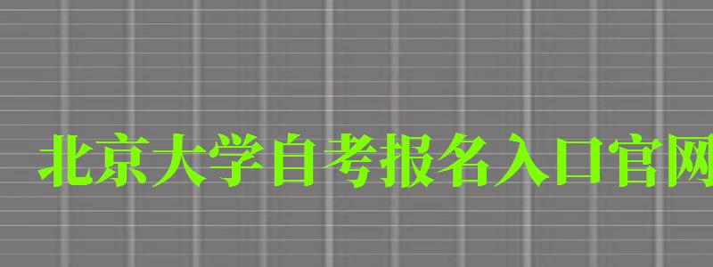 北京大學(xué)自考報(bào)名入口官網(wǎng)（北京大學(xué)自考報(bào)名入口官網(wǎng)網(wǎng)址）