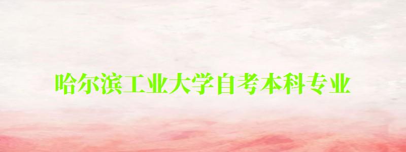 哈爾濱工業(yè)大學自考本科專業(yè)(哈爾濱工業(yè)大學自考本科專業(yè)有哪些)
