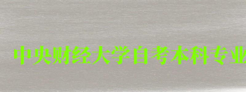 中央財經大學自考本科專業（中央財經大學自考本科專業報名時間）