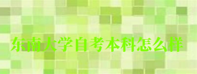 東南大學(xué)自考本科怎么樣（東南大學(xué)自考本科怎么樣?。?