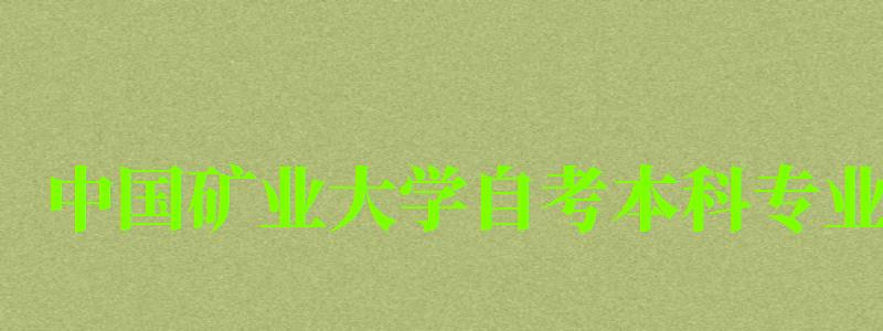 中國礦業大學自考本科專業（中國礦業大學自考本科專業代碼）