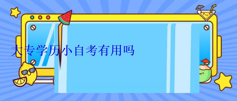 大專學(xué)歷小自考有用嗎
