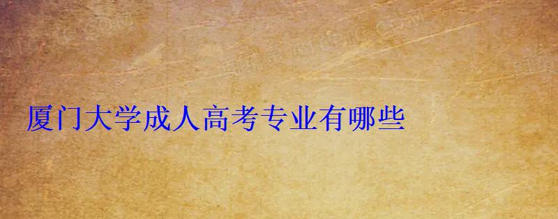 廈門大學(xué)成人高考專業(yè)，廈門大學(xué)成人高考招生簡章
