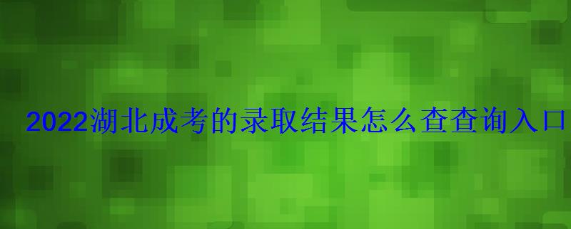 2022湖北成考的錄取結(jié)果怎么查查詢?nèi)肟? class= 2022湖北成考的錄取結(jié)果怎么查查詢?nèi)肟? style=
