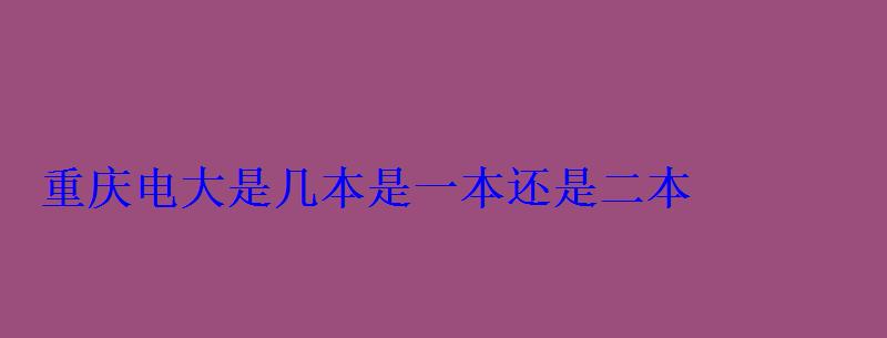 重慶電大是幾本是一本還是二本