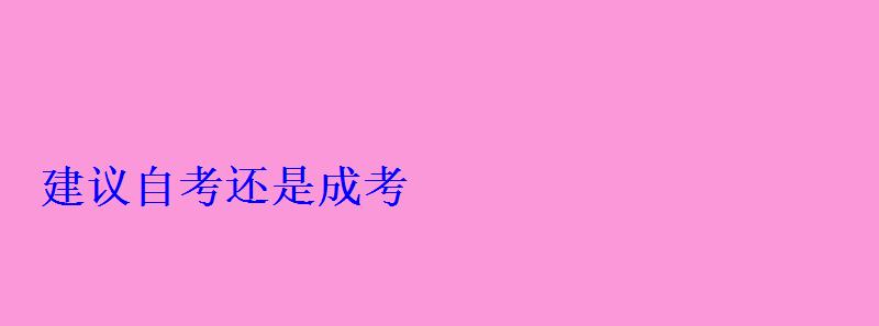 建議自考還是成考