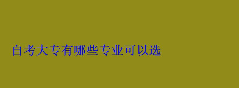 自考大專有哪些專業可以選