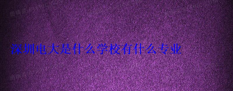深圳電大是什么學校有什么專業 深圳電大是什么學校有什么專業