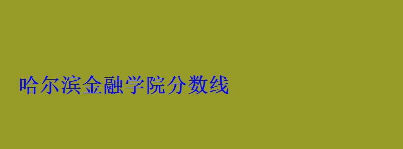 哈爾濱金融學(xué)院分?jǐn)?shù)線