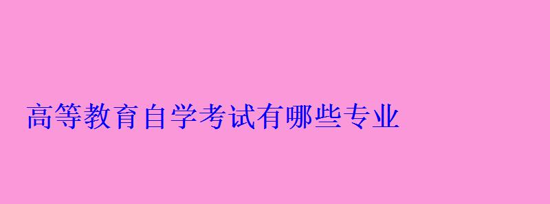 高等教育自學考試有哪些專業 高等教育自學考試有哪些專業