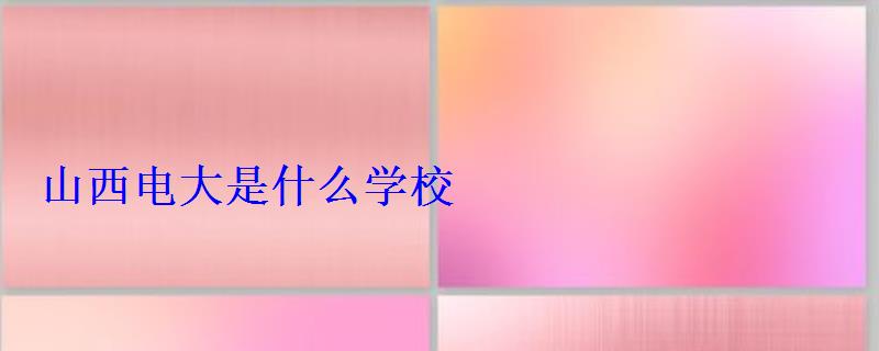 山西電大是什么學校