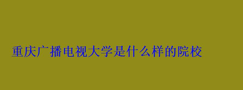 重慶廣播電視大學幾本