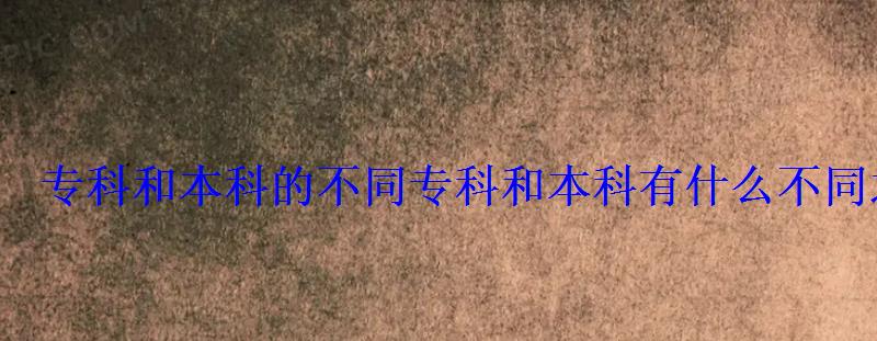 專科和本科的不同，專科和本科有什么不同之處