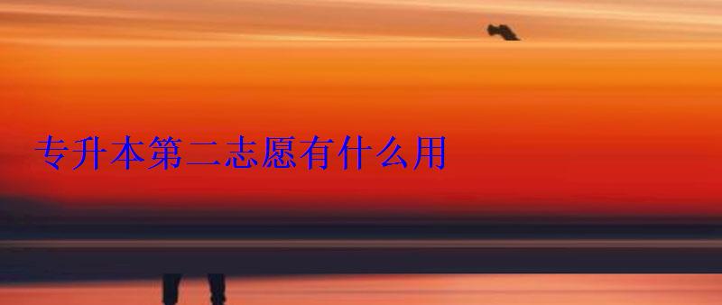 專升本第二志愿有什么用