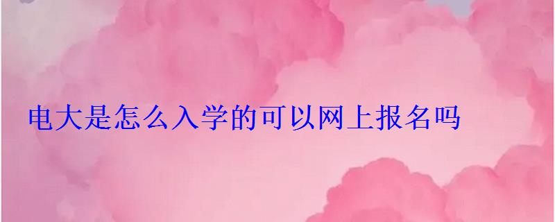 電大是怎么入學的可以網上報名嗎