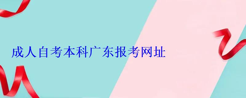 成人自考本科廣東報考網址