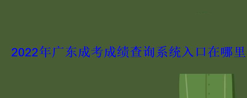 2022年廣東成考成績查詢系統(tǒng)入口在哪里