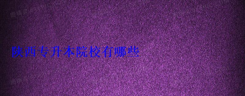 陜西專升本院校有哪些
