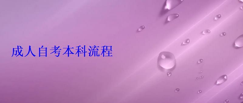 成人自考本科流程 成人自考本科流程