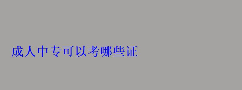 成人中專可以考哪些證