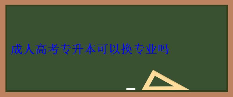 成人高考專升本可以換專業(yè)嗎