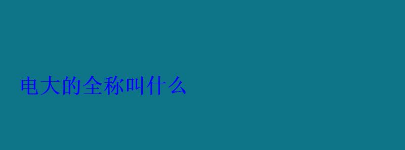 電大的全稱叫什么