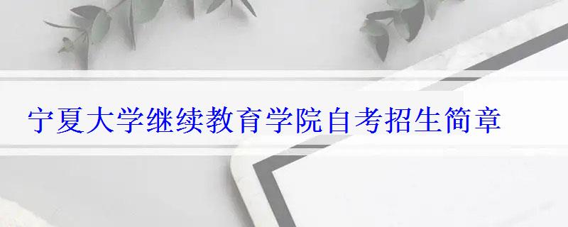 寧夏大學(xué)繼續(xù)教育學(xué)院自考招生簡章