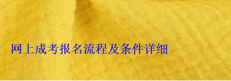 網(wǎng)上成考報(bào)名流程及條件詳細(xì)