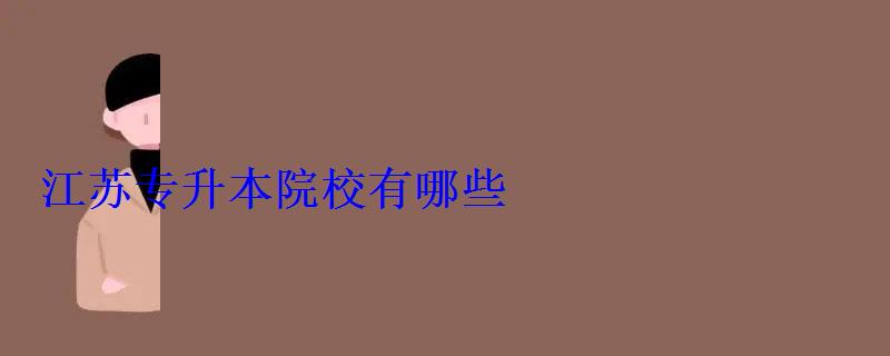 江蘇專(zhuān)升本院校有哪些