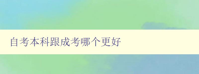 自考本科跟成考哪個更好 分析自考和成考的優缺點