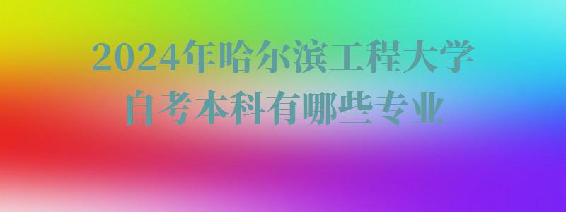 2024年哈爾濱工程大學(xué)自考本科有哪些專業(yè)