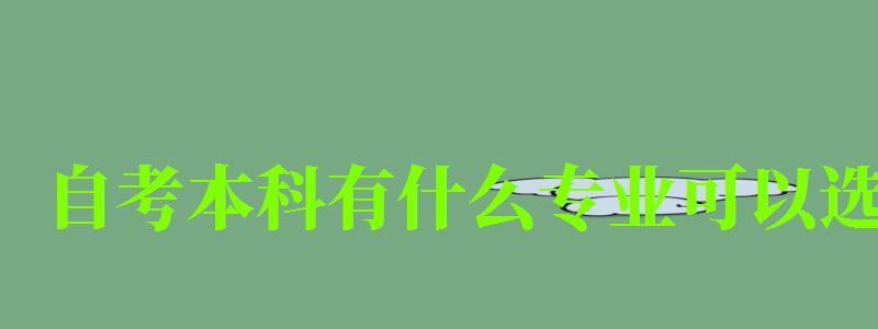 自考本科有什么專業可以選