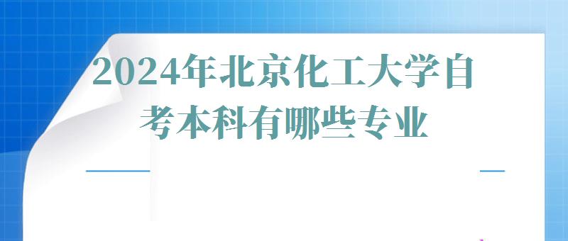 2024年北京化工大學(xué)自考本科有哪些專業(yè)