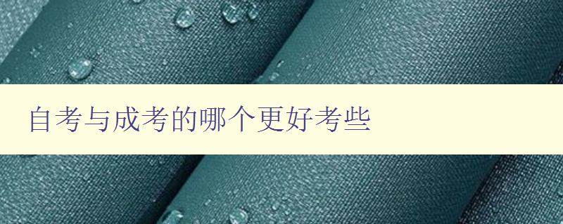 自考與成考的哪個(gè)更好考些 比較自考和成考的優(yōu)缺點(diǎn)