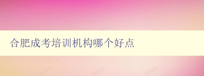 合肥成考培訓機構哪個好點 推薦合肥地區(qū)最優(yōu)秀的成考培訓機構
