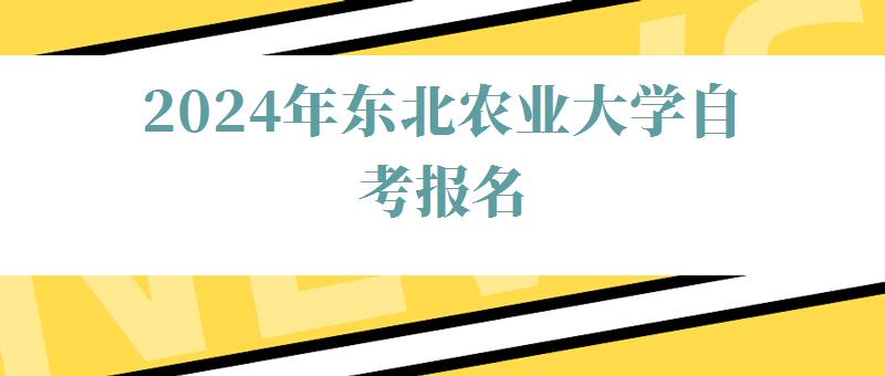 2024年東北農業大學自考報名