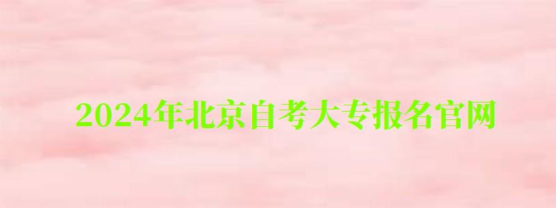 2024年北京自考大專(zhuān)報(bào)名官網(wǎng)