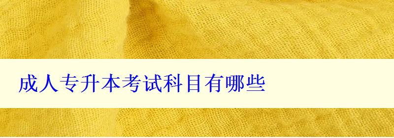 成人專升本考試科目有哪些