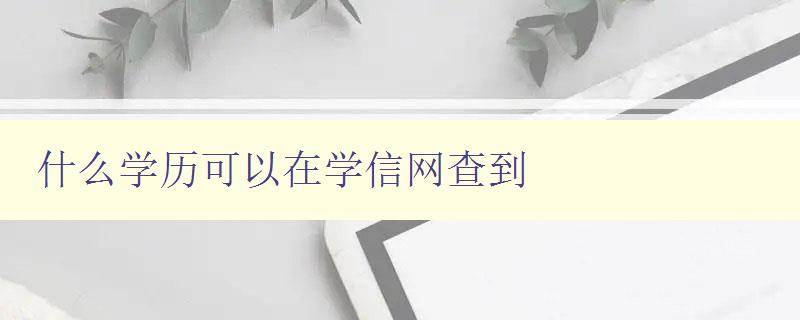 什么學(xué)歷可以在學(xué)信網(wǎng)查到 教你如何查詢學(xué)歷認(rèn)證信息