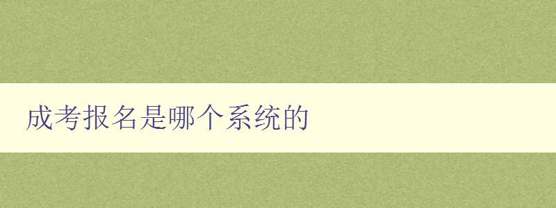 成考報名是哪個系統(tǒng)的 詳解成人高考報名流程和系統(tǒng)