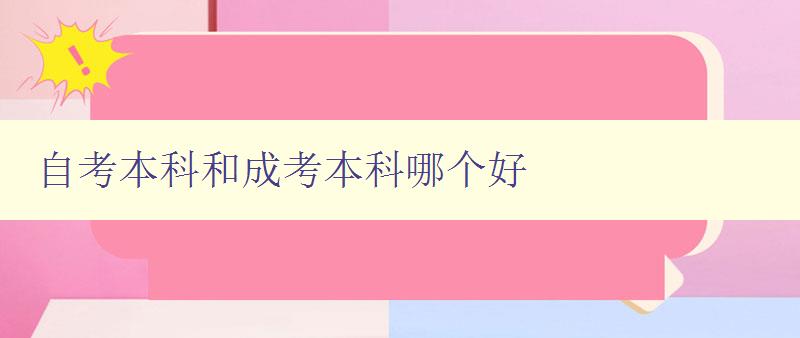 自考本科和成考本科哪個好 選擇自考還是成考，你需要知道的全在這里