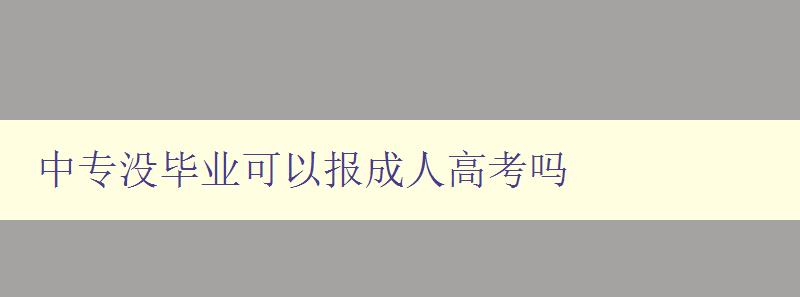 中專沒畢業(yè)可以報(bào)成人高考嗎