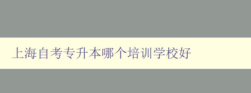 上海自考專升本哪個(gè)培訓(xùn)學(xué)校好