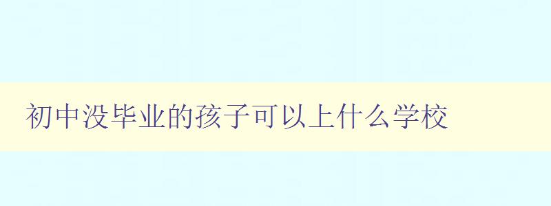 初中沒畢業的孩子可什么學校 初中沒畢業的孩子可什么學校