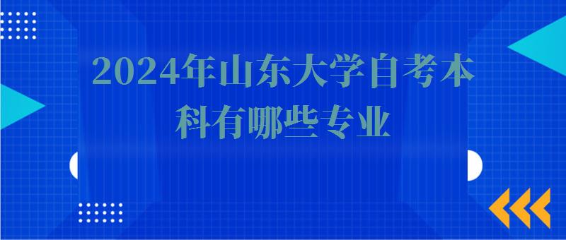 2024年山東大學自考本科有哪些專業