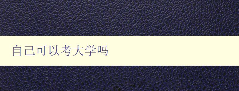 自己可以考大學嗎 探討非傳統高校招生途徑