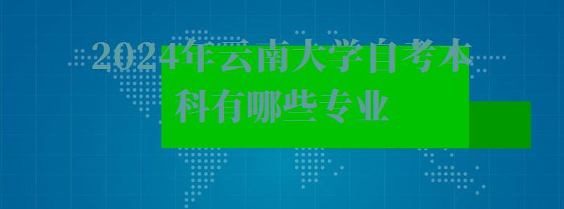 2024年云南大學(xué)自考本科有哪些專(zhuān)業(yè)