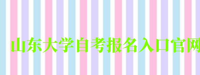 山東大學(xué)自考報名入口官網(wǎng) 山東大學(xué)自考報名入口官網(wǎng)(圖1)
