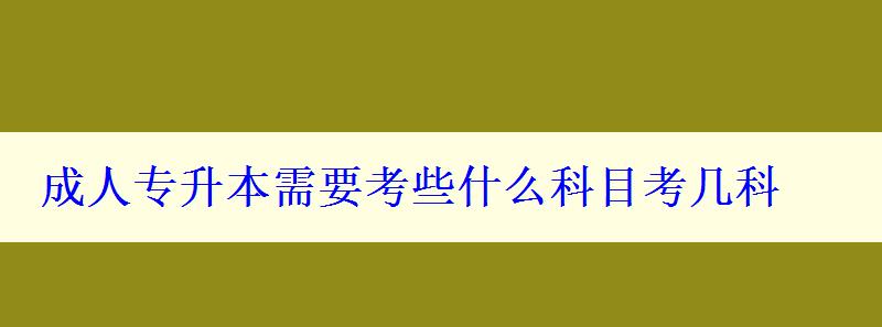 成人專升本需要考些什么科目考幾科