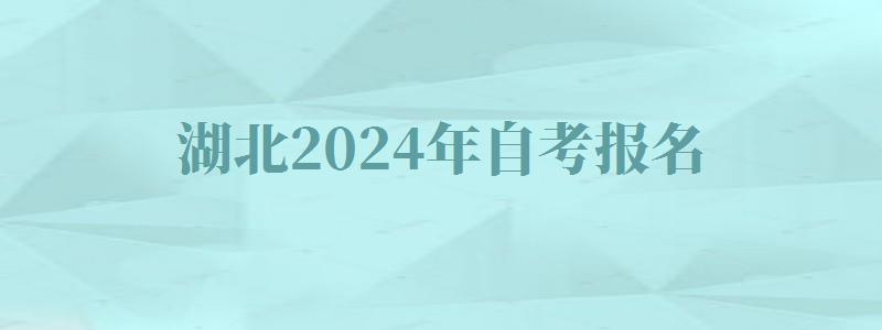 湖北2024年自考報(bào)名